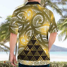 Matariki New Zealand Hawaiian Shirt NZ Niho Taniwha Maori New Year Yellow Galaxy LT14