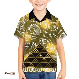 Matariki New Zealand Hawaiian Shirt NZ Niho Taniwha Maori New Year Yellow Galaxy LT14