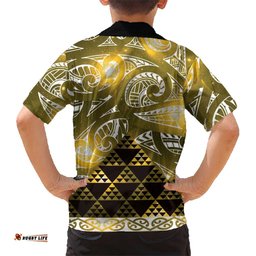 Matariki New Zealand Hawaiian Shirt NZ Niho Taniwha Maori New Year Yellow Galaxy LT14