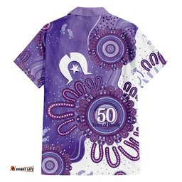 NAIDOC Week 2026 Hawaiian Shirt 50 Years Deadly Dhari Purple Aboriginal Art LT14