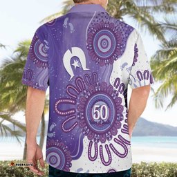 NAIDOC Week 2026 Hawaiian Shirt 50 Years Deadly Dhari Purple Aboriginal Art LT14