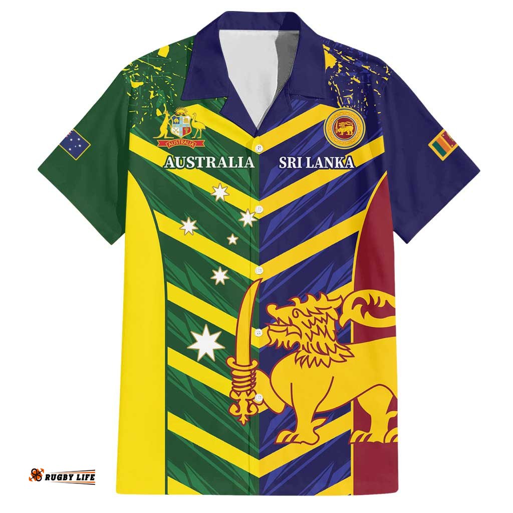 Custom Sri Lanka And Australia Cricket Hawaiian Shirt 2025 The Lions Baggy Greens Together LT14