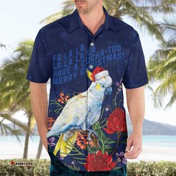 Merry Cocka-mas Hawaiian Shirt Australia Christmas Blue Art LT9