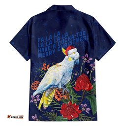 Merry Cocka-mas Hawaiian Shirt Australia Christmas Blue Art LT9