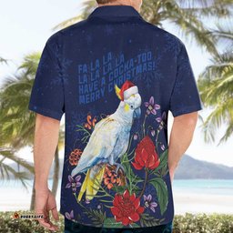 Merry Cocka-mas Hawaiian Shirt Australia Christmas Blue Art LT9