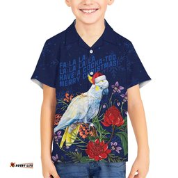 Merry Cocka-mas Hawaiian Shirt Australia Christmas Blue Art LT9