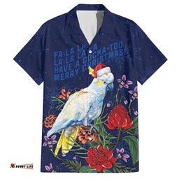 Merry Cocka-mas Hawaiian Shirt Australia Christmas Blue Art LT9