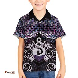 New Zealand Maori Hawaiian Shirt Poutama Pikorua Purple Paua Shell LT05