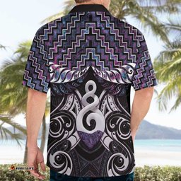 New Zealand Maori Hawaiian Shirt Poutama Pikorua Purple Paua Shell LT05
