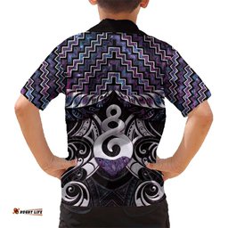 New Zealand Maori Hawaiian Shirt Poutama Pikorua Purple Paua Shell LT05