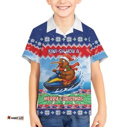 New Zealand Christmas Hawaiian Shirt Funny Jet Ride Kiwi Xmas LT05