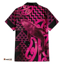 Humpback Whale Matariki New Zealand Hawaiian Shirt NZ Maori Paikea Poutama Luxury Pink LT14