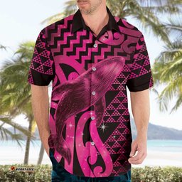 Humpback Whale Matariki New Zealand Hawaiian Shirt NZ Maori Paikea Poutama Luxury Pink LT14