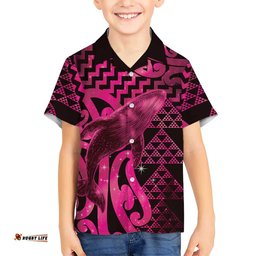 Humpback Whale Matariki New Zealand Hawaiian Shirt NZ Maori Paikea Poutama Luxury Pink LT14