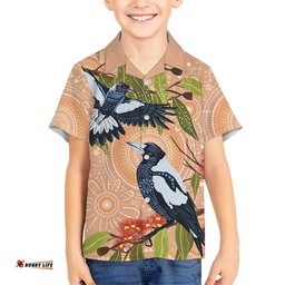 Magpies On Eucalyptus Australia Aboriginal Hawaiian Shirt LT7
