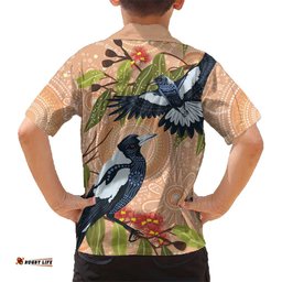 Magpies On Eucalyptus Australia Aboriginal Hawaiian Shirt LT7