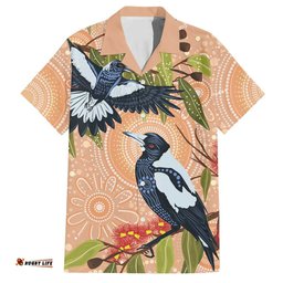 Magpies On Eucalyptus Australia Aboriginal Hawaiian Shirt LT7