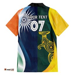 Custom India and Australia Cricket Hawaiian Shirt Special Half-Half Mix LT7