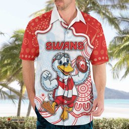 Custom Swans Football Hawaiian Shirt Aboriginal Dot Art Pattern DT05