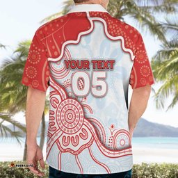 Custom Swans Football Hawaiian Shirt Aboriginal Dot Art Pattern DT05