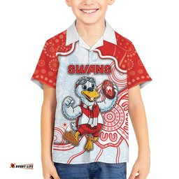 Custom Swans Football Hawaiian Shirt Aboriginal Dot Art Pattern DT05
