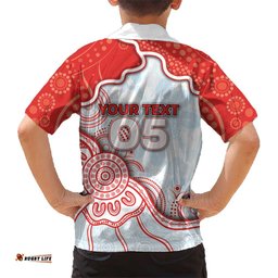Custom Swans Football Hawaiian Shirt Aboriginal Dot Art Pattern DT05