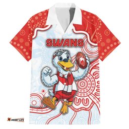 Custom Swans Football Hawaiian Shirt Aboriginal Dot Art Pattern DT05