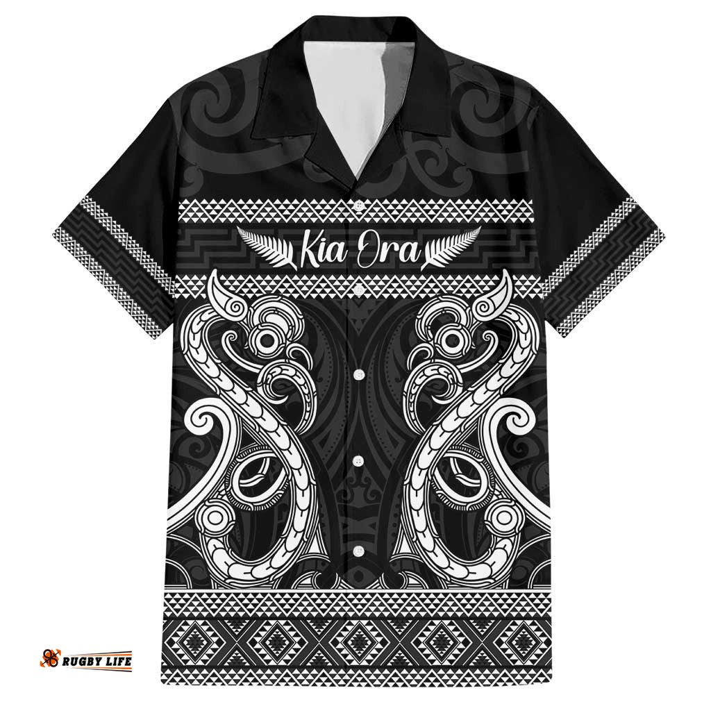 Kia Ora New Zealand Hawaiian Shirt Maori Language Week Pango Taniko Motif LT14