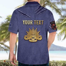 Personalised ANZAC Day Hawaiian Shirt Poppy Flowers Ripped Fabric Effect DT05