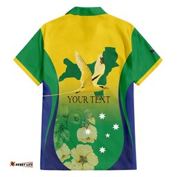 Personalised Australia Christmas Island Hawaiian Shirt Golden Bosun Abutilon listeri With Map LT14
