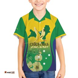 Personalised Australia Christmas Island Hawaiian Shirt Golden Bosun Abutilon listeri With Map LT14