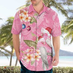 Joyful Pink Cockatoo Hawaiian Shirt Australia Christmas Vibes LT9