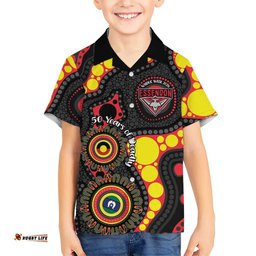 Essendon Bombers NAIDOC Week 2026 Personalised Hawaiian Shirt 50 Years of Deadly Aboriginal Art LT14
