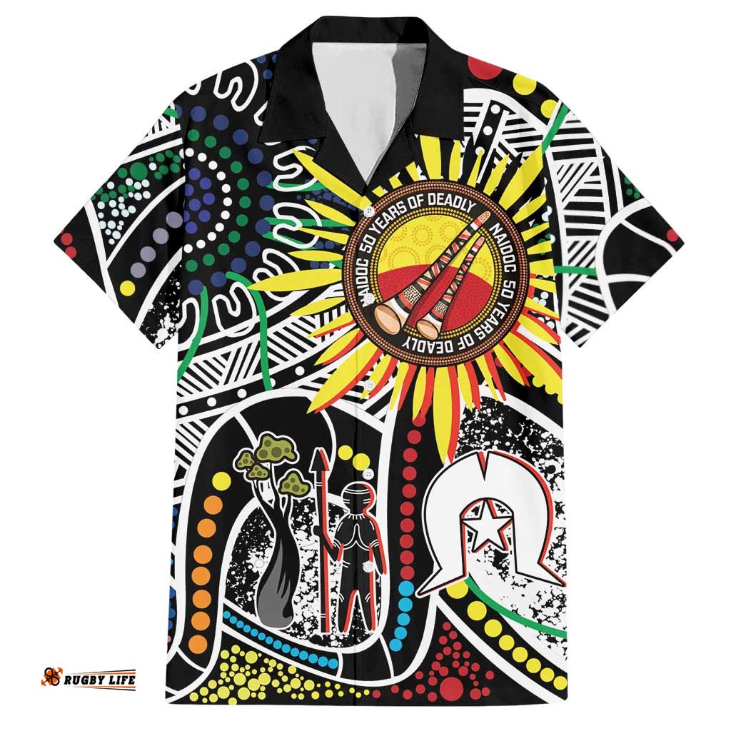 NAIDOC 50 Years of Deadly Personalised Hawaiian Shirt Aboriginal Dot Art LT9