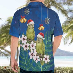 New Zealand Kakapo Christmas Hawaiian Shirt Owl Parrot Santa Sliver Fern Manuka - Blue LT14