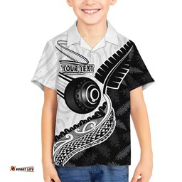 Personalised Aotearoa Lawn Bowls Hawaiian Shirt Maori and Silver Fern Half Style LT03