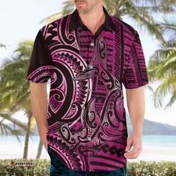 New Zealand Hammerhead Shark Hawaiian Shirt Maori Haehae Mangopare Pink LT14