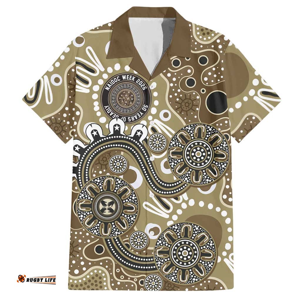 Personalised NAIDOC Week 50 Years Deadly Always Hawaiian Shirt Brown Aboriginal Artwork Dot Painting LT9