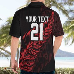 New Zealand Lawn Bowls Custom Hawaiian Shirt Red Maori Warrior Tribal Silver Fern LT9