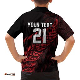 New Zealand Lawn Bowls Custom Hawaiian Shirt Red Maori Warrior Tribal Silver Fern LT9