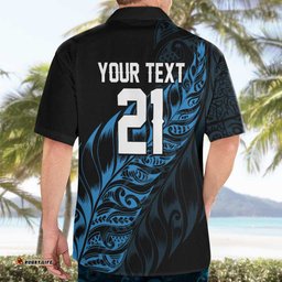 New Zealand Lawn Bowls Custom Hawaiian Shirt Blue Maori Warrior Tribal Silver Fern LT9