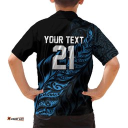 New Zealand Lawn Bowls Custom Hawaiian Shirt Blue Maori Warrior Tribal Silver Fern LT9