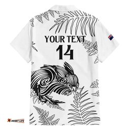 Custom New Zealand Kiwi Football Hawaiian Shirt Aotearoa Silver Fern LT14