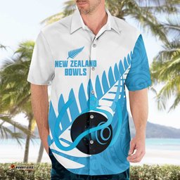 New Zealand Lawn Bowls Prostate Cancer Custom Hawaiian Shirt Aotearoa Maori Silver Fern Blue Ribbon LT14