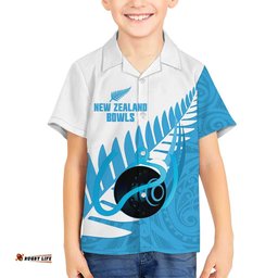 New Zealand Lawn Bowls Prostate Cancer Custom Hawaiian Shirt Aotearoa Maori Silver Fern Blue Ribbon LT14