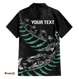 Custom New Zealand Silver Fern Rugby Hawaiian Shirt Aotearoa Kiwi Maori Pattern LT14