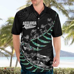Custom New Zealand Silver Fern Rugby Hawaiian Shirt Aotearoa Kiwi Maori Pattern LT14