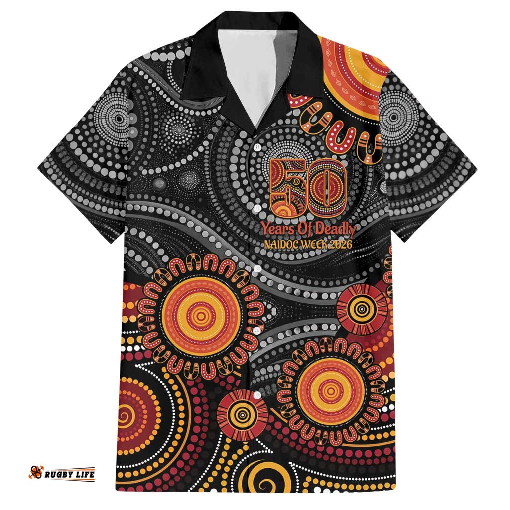 NAIDOC Week 50 Years Deadly Personalised Hawaiian Shirt Aboriginal Art LT14