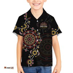 NAIDOC Deadly 50 Years Hawaiian Shirt Aboriginal Black Gold Boomerang Art LT9