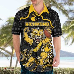 Custom Richmond Football Hawaiian Shirt Aboriginal Dot Art Pattern DT05